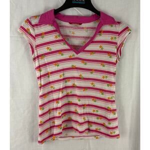 Unionbay Y2K Stars N Stripes Short Sleeve Polo Shirt Medium Vintage